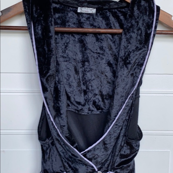 Free People Late Night Crushed Velvet Wrap Top Black S - Picture 6 of 8